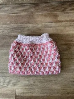 やわらかゴム口のミニポーチ＊ピンクミックス かぎ編み ハンドメイド