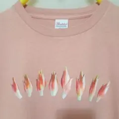 Printstar Tシャツ ピンク 茗荷柄 ミョウガ柄