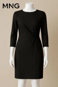 新品タグ付き　MNG Mango ブラック　黒　ワンピース 長袖 サイズM 礼服