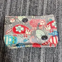 猫柄のカラフルポーチ