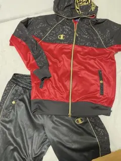 Champion フード付きジャージ Lサイズ レッド/ブラック