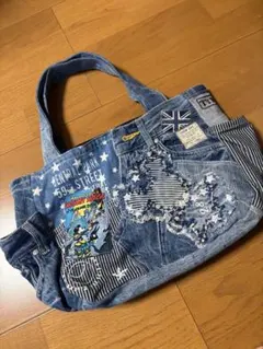 デニム リメイク ハンドメイド パッチワーク トートバッグ - メルカリ