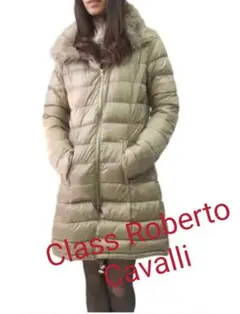 Class Roberto Cavalli ファー付　ダウンコート　ベージュ