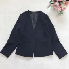 ノーリーズソフィー ノーカラージャケット シンプル ベーシック オフィス 日本製