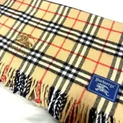 【美品】バーバリー ノバチェック 大判 ホースロゴ ストール ブランケット