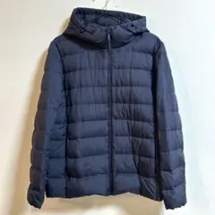 ユニクロ　UNIQLOウルトラライトダウンジャケットフード付　紺ネイビー　XL