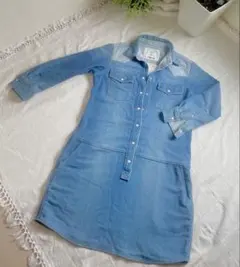 ストレッチデニム！【美品】裏起毛 PLST ワンピース ストレッチ コットン