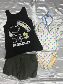 ♪新品★ＳＮＯＯＰＹ★１４０㎝★４点セット★マルチドット★ホットパンツ