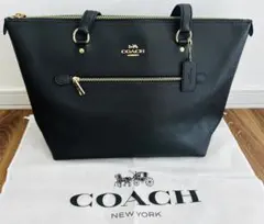 新品未使用　COACH ブラック トートバッグ レザー　A4可能　通勤　ビジネス