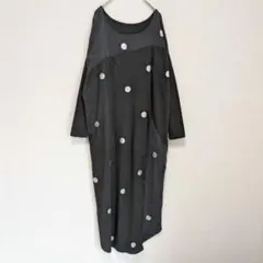 patterntorso アンティカ ドット　長袖　ゆったり　ロングワンピース