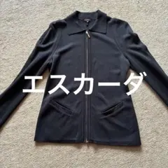 ESCADA 豪華ブラック ゴールドジップアップカーディガン 38クリーニング済のサムネイル