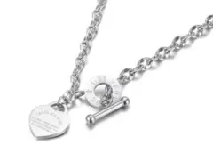 ネックレス 【高級】ハート サージカルステンレス 金属アレ プラチナコーティング