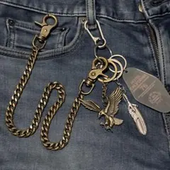 ウォレットチェーン　ヴィンテージ　アメカジ　ストリート　古着　イーグル　カラビナ