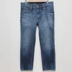 ユニクロ|レギュラーフィット ストレートジーンズ【31】ユーズドカラー シンプル