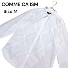 COMME CA ISM コムサイズム 長袖シャツ ホワイト チェック柄 M 綿