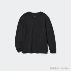 ユニクロキッズソフトタッチクルーネックTシャツ 160 黒