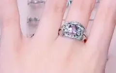 新品未使用✨️アメジストリング✨️フリーサイズ✨️フェザー 羽根