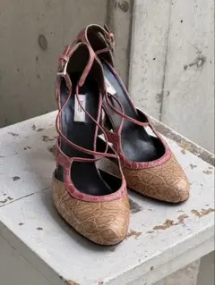 PRADA vintage 2000s Y2K クロコ型押しパンプス 37.5のサムネイル