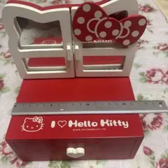 Hello Kitty 木製卓上ミラー付き収納ボックス