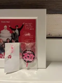 もじパラ　うちわ型アクキーガチャ SnowMan　佐久間大介