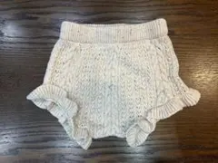 ケーブル編みフリルパンツ クリーム色