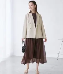 美品✨ NOBLE トリコチンピークドラペルジャケット 金ボタン 40サイズ