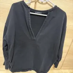 ブラック Vネック トレーナー サイズF