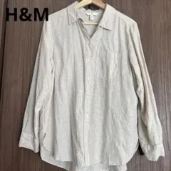 H&M リネンブレンド　長袖シャツ