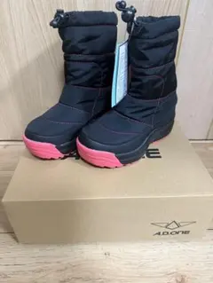 A.D.ONE ウィンターブーツ 19.0cm ブラック×ピンク