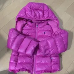 ラルフローレン３Tサイズ　ピンク ダウンコート フード付き