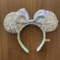 ディズニー カチューシャ スパンコール 水色 オーロラ