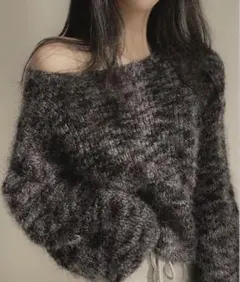 by muni:r グラデーションボートネックニット