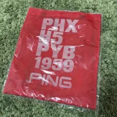 新品未使用 限定品 PING ピン 軽量メッシュトートバッグ 赤のサムネイル