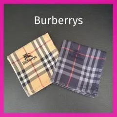 美品ヴィンテージBurberrysノバチェック柄ハンカチ 2枚セット