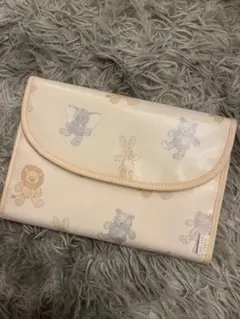 【数回使用】ジェラートピケ ぬいぐるみモチーフ レア 母子手帳ケース L ピンク