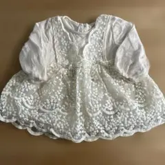 ホワイト刺繍レースワンピース　セレモニー
