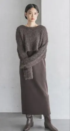ラメシャギー　セットアップ　ワンピース アパートバイ ニット&ワンピース