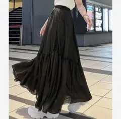 PAGEBOY イレヘムティアードスカート ブラックのサムネイル