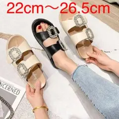 【最終値下】ビジュー ラインストーン付きサンダル ビジュー バックル スリッポン