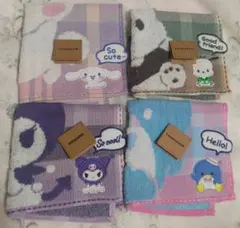 4枚セット■サンリオ タオルハンカチ シナモロール クロミ タキシードサム