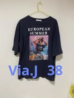 CANALJEAN Via.J Tシャツ 38 ネイビー オーバーサイズのサムネイル