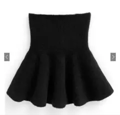 GRL コルセット風フレアフェザーニットミニスカート[an1625] ブラック