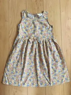 H&M キッズ ワンピース 120 花柄 リボン ノースリーブ 女の子 春夏