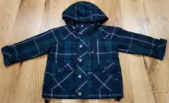 3can4on フード付きチェックブルゾン 90