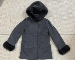 BeBe べべ　グレーコート ファー付き　110