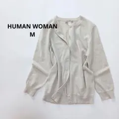 HUMAN WOMANヒューマンウーマン クルーネックカーディガン 七分袖