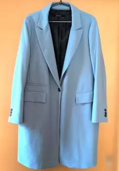 ZARA BASIC 　マットブルー 　チェスターコート　ハーフジャケット