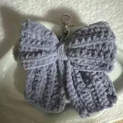 リボンキーホルダー　編み物