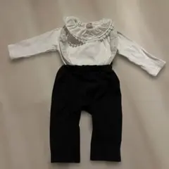 petit main フリルロンパース&オーバーオール 80