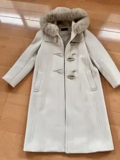 カシミヤ混合コート リアルファー付き